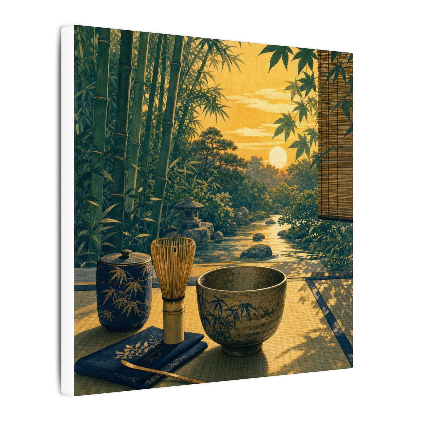 Ma Tea Ceremony Canvas Art - Zen Ukiyo E Inspired