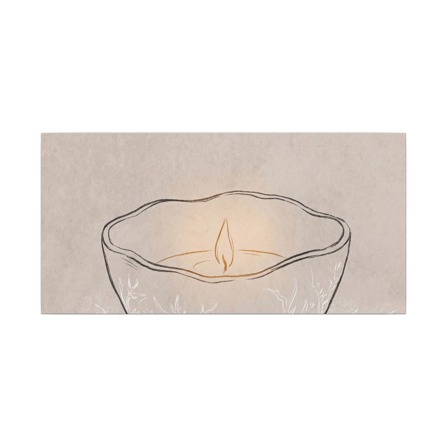 Ceramic Bowl Minimal Line Canvas Art | Neutral Japandi Art