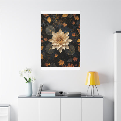 Healing Lotus Flower Canvas Art - Gold Repair Kintsugi