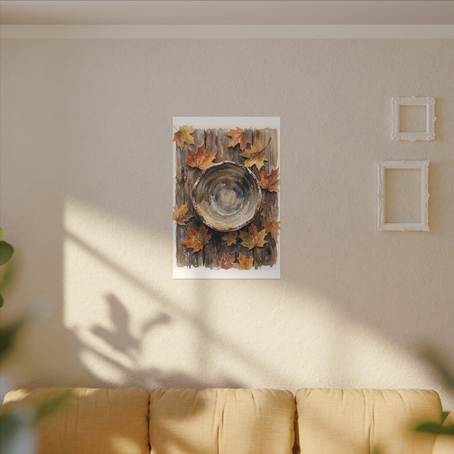 Ma Ceramic Bowl Canvas Art - Japandi Watercolor