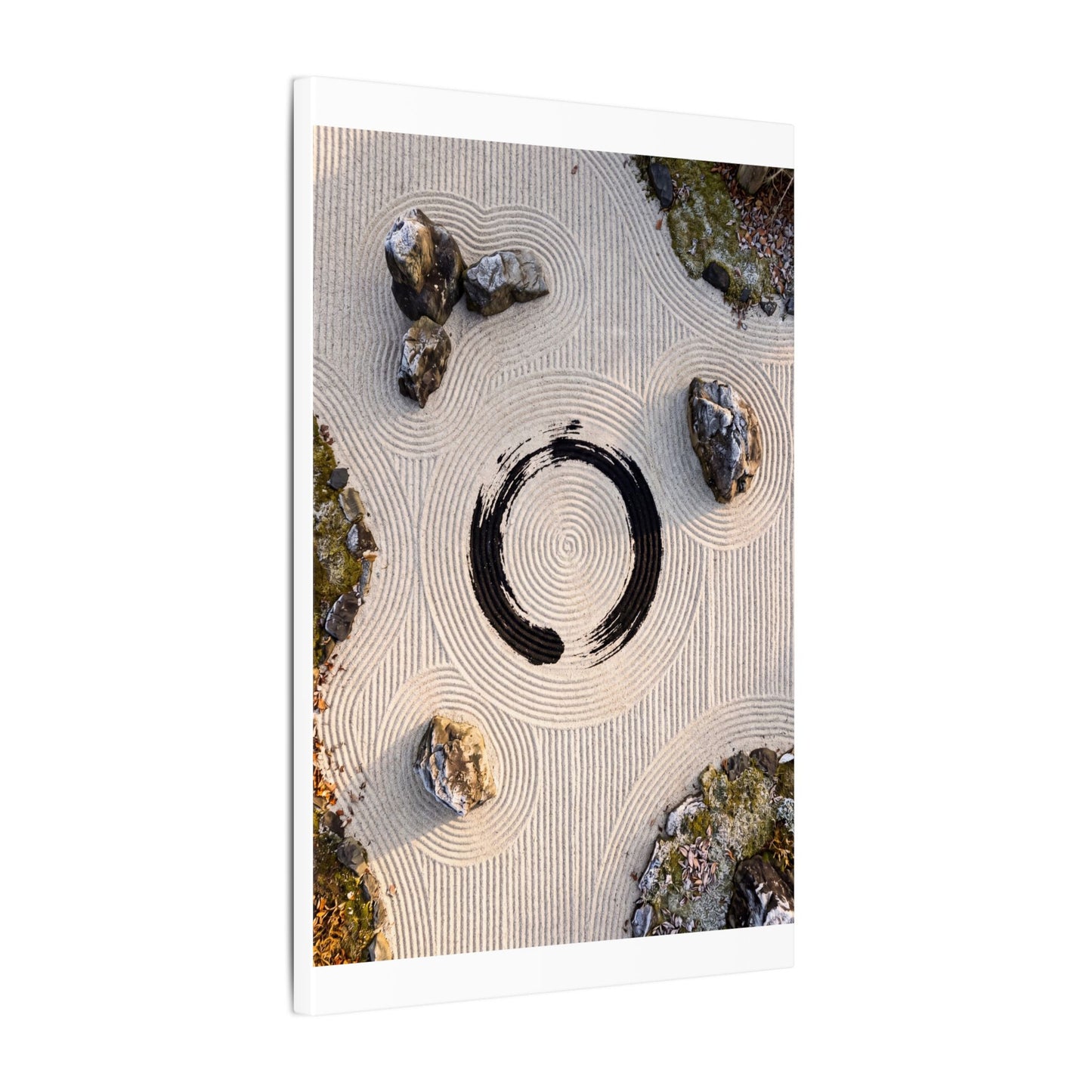 Rock Garden Canvas Art | Winter Zen Enso Art