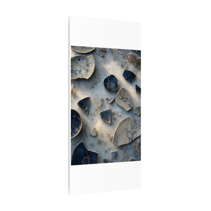 Broken Pottery Canvas Art | Winter Kintsugi Gold Vein Art