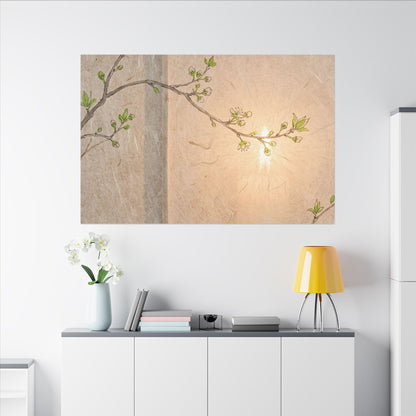 Shoji Screen Canvas Art | Spring Japandi Minimal Line Art
