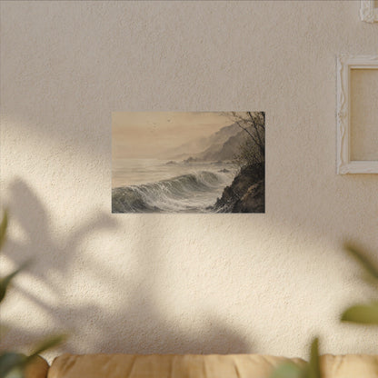 Ocean Wave Spring Canvas Art | Japandi Elegant Design