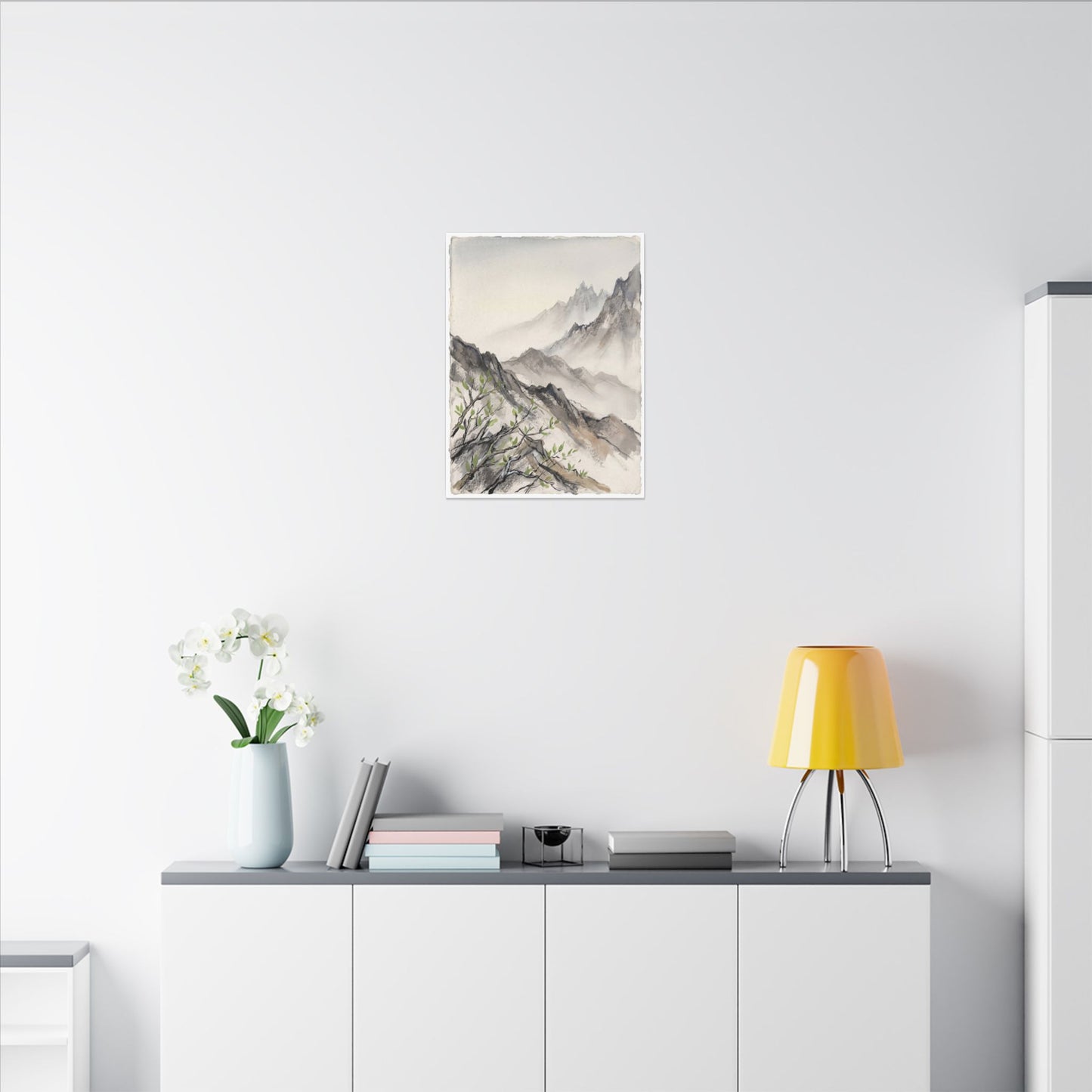 Spring Mountain Mist Texture Canvas Art | Warm Decor