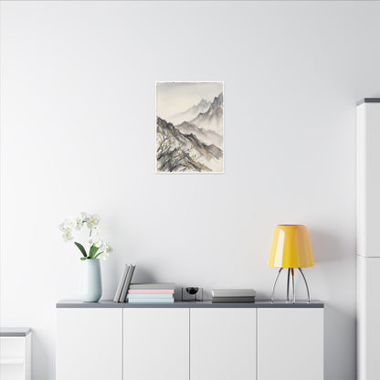Spring Mountain Mist Texture Canvas Art | Warm Decor