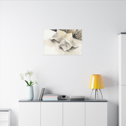 Paper Fold Watercolor Canvas Art | Warm Japandi Art