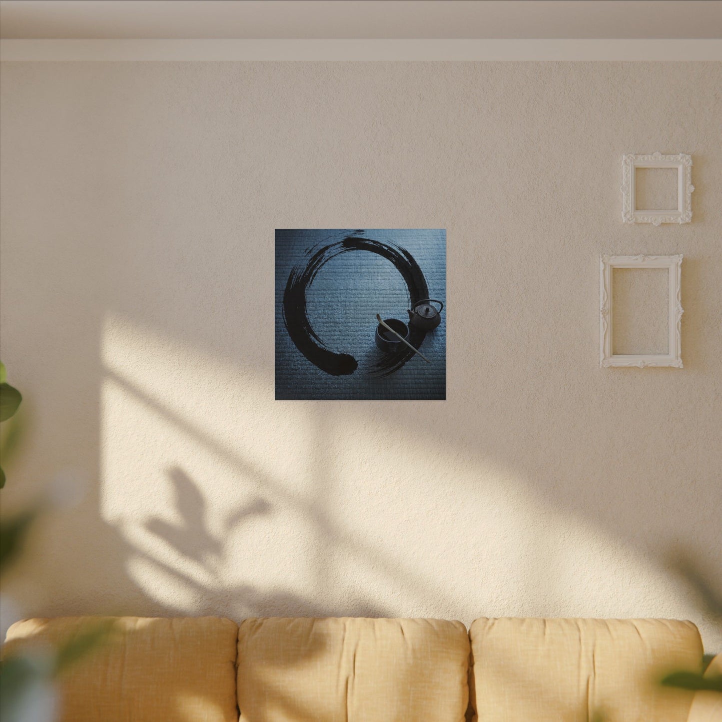 Winter Tea Ceremony Enso Canvas Art | Peaceful Decor