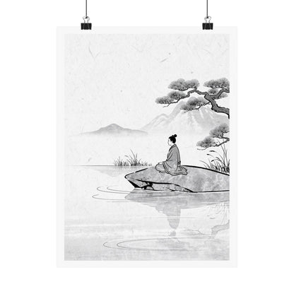 Meditation Harmonious Zen Ukiyo-e Wall Art Print | Meditation Harmonious Ukiyo E Inspired Art Print