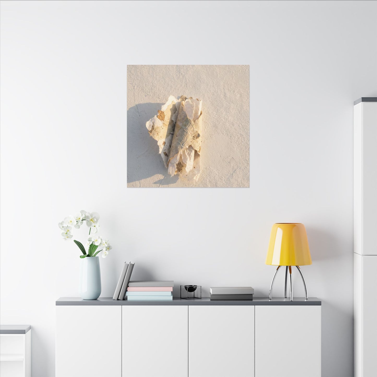 Paper Fold Canvas Art | Winter Japandi Texture Art
