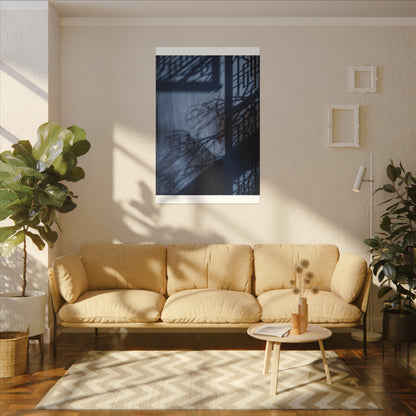 Shadow Play Moody Minimal Canvas Art | Moody Dark Japandi Art