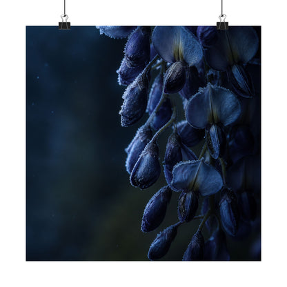 Wisteria Shadow Zen Wall Art Print | Sophisticated Dark Japandi Art