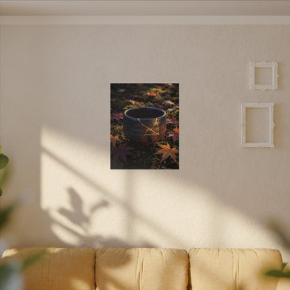 Kanso Moonlit Garden Canvas Art - Kintsugi Gold Repair