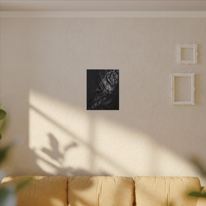 Seijaku Silk Drape Canvas Art - Dark Japandi Dark Texture