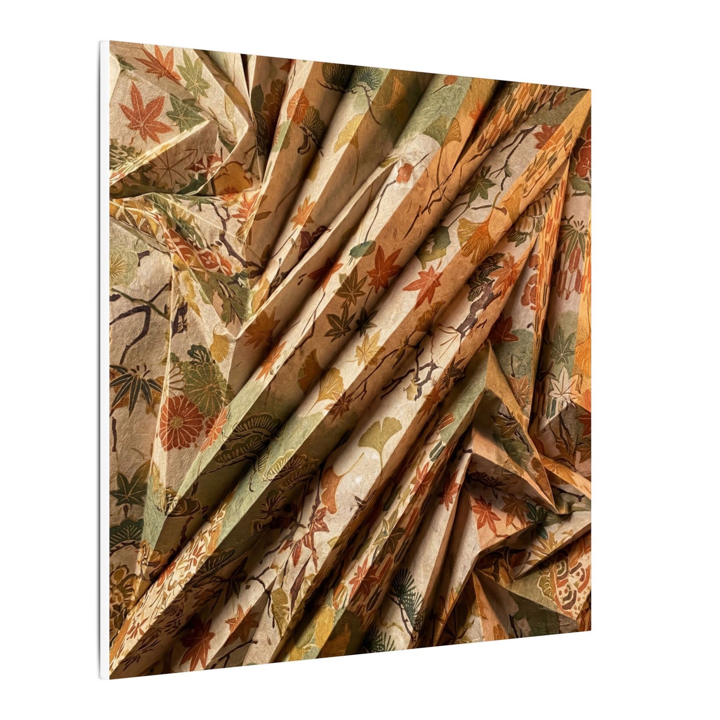 Paper Fold Autumn Canvas Art | Japandi Earthy Design