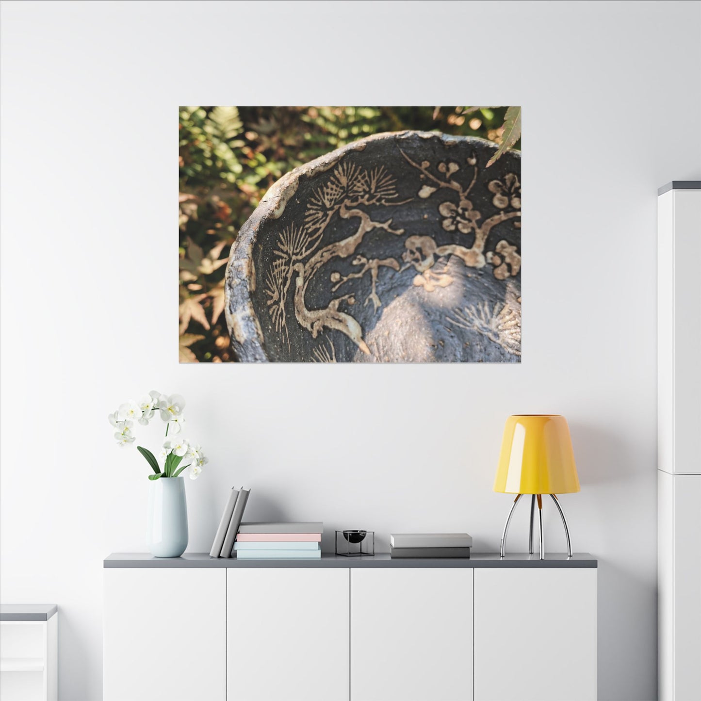 Ceramic Bowl Canvas Art | Summer Japandi Japanese Pattern Art