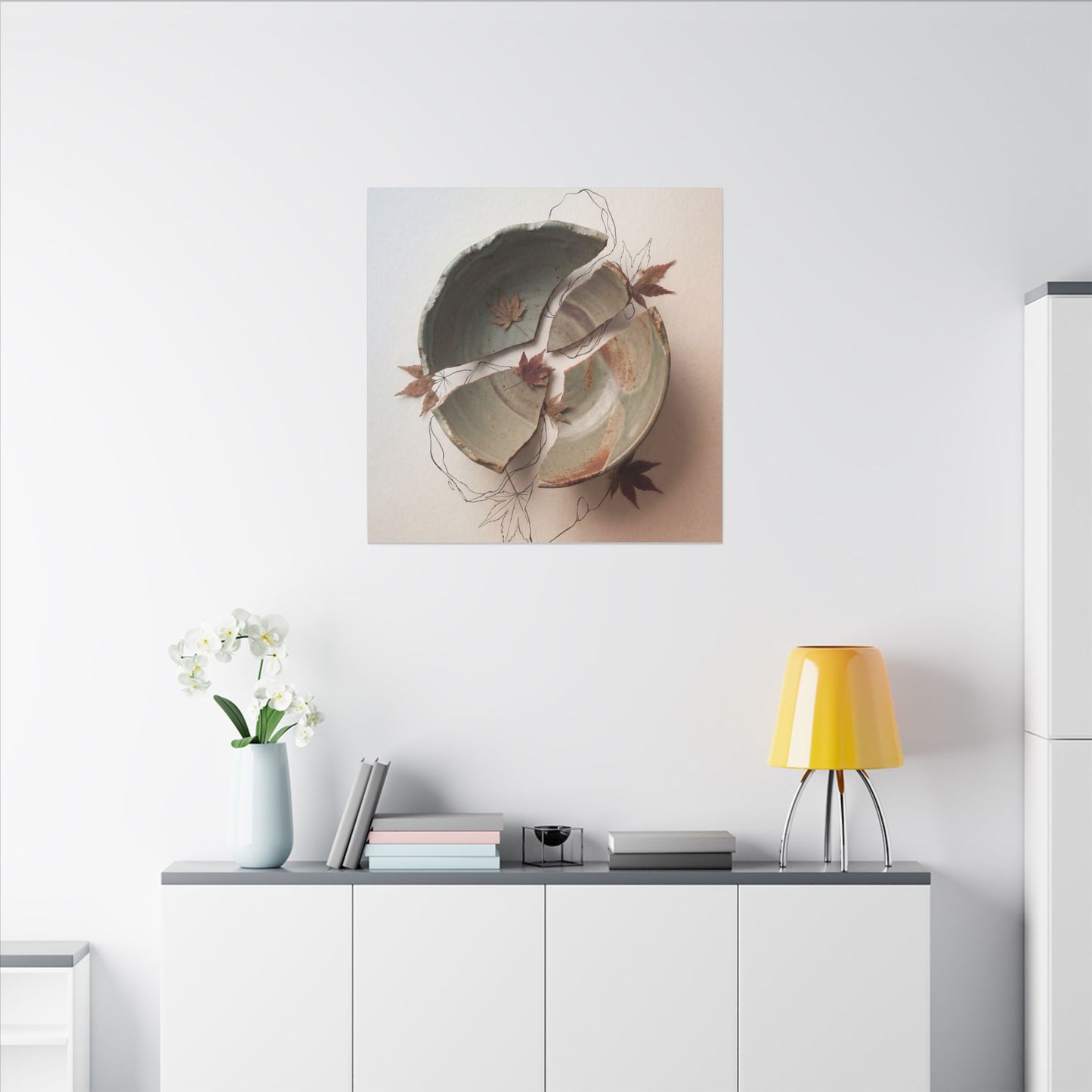 Dawn Ceramic Bowl Canvas Art - Japandi Fukinsei