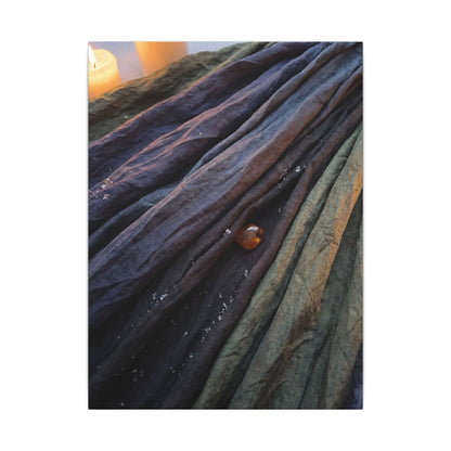 Silk Drape Shadow Zen Canvas Art | Moody Dark Japandi Art