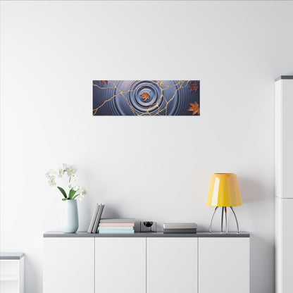 Kintsugi Water Ripple in Dawn | Gold Vein Canvas Art