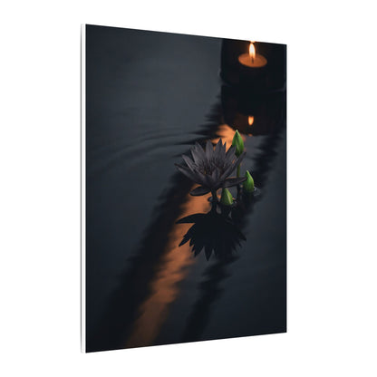 Seijaku Lotus Flower Canvas Art - Dark Japandi Shadow Zen