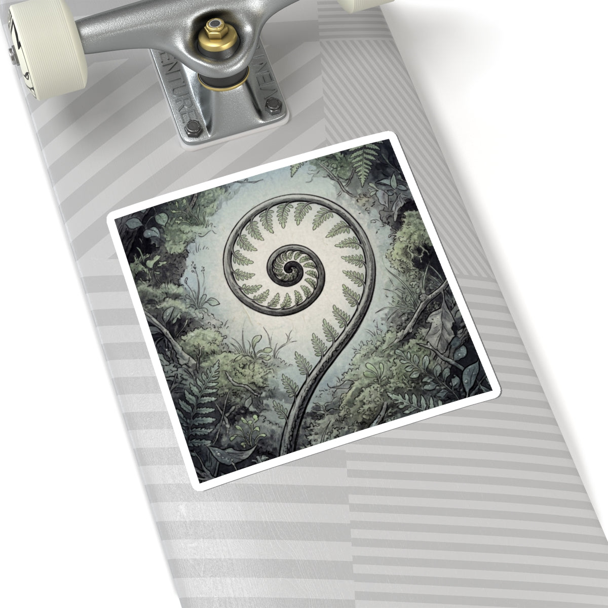 Dawn Fern Unfurling Sticker - Zen Seijaku Art Print