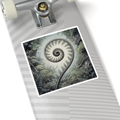 Dawn Fern Unfurling Sticker - Zen Seijaku Art Print