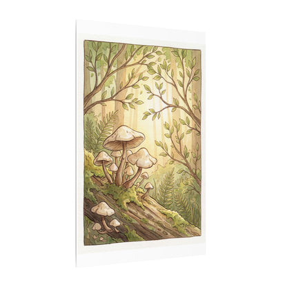 Spring Wild Mushrooms Mushroom Illustration Canvas Art | Cozy Decor