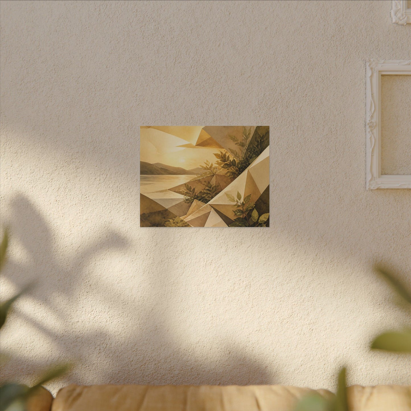 Golden Hour Paper Fold Canvas Art - Japandi Ma