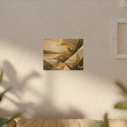 Golden Hour Paper Fold Canvas Art - Japandi Ma