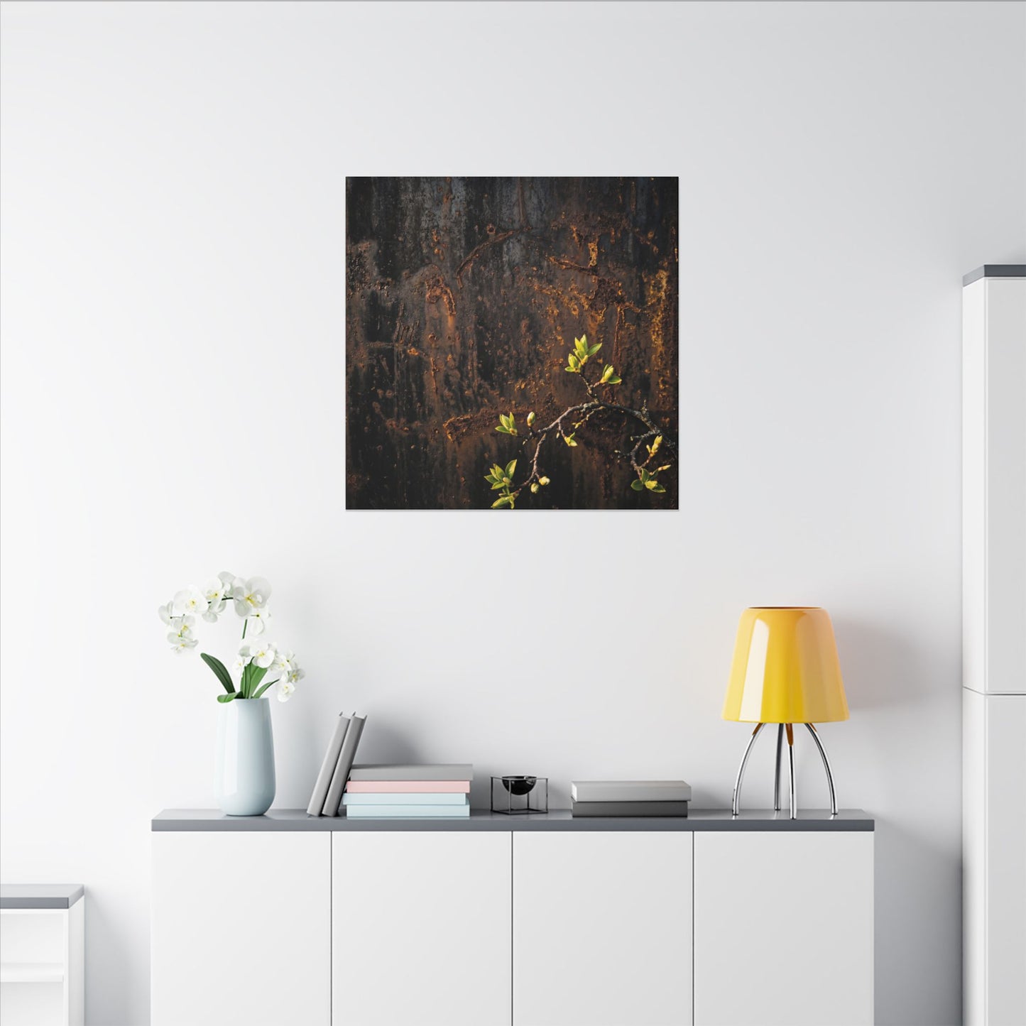 Golden Hour Rust Patina Canvas Art - Dark Japandi Fukinsei