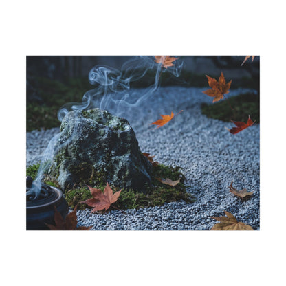 Autumn Incense Smoke Karesansui Canvas Art | Calm Decor