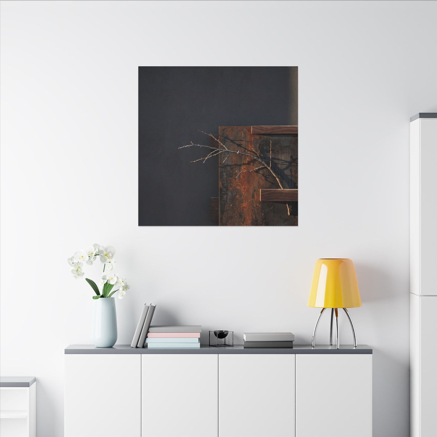 Ma Rust Patina Canvas Art - Dark Japandi Dark Texture