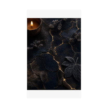 Luxurious Cracked Earth Wall Art Print - Moody Minimal Dark Japandi