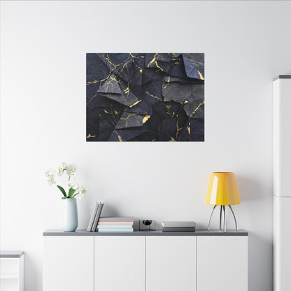 Beautiful Paper Fold Canvas Art - Crackle Gold Kintsugi