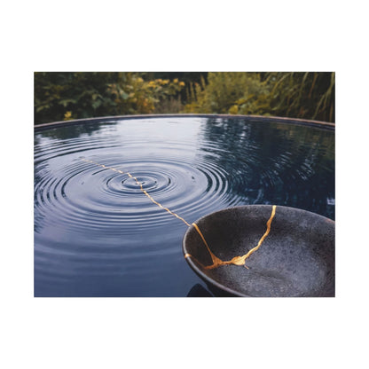 Kintsugi Water Ripple in Overcast | Broken Beauty Canvas Art Art Print