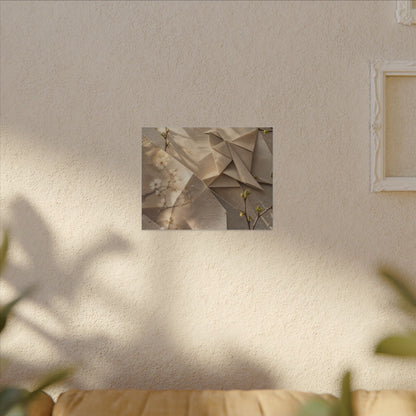 Golden Hour Paper Fold Canvas Art - Japandi Fukinsei