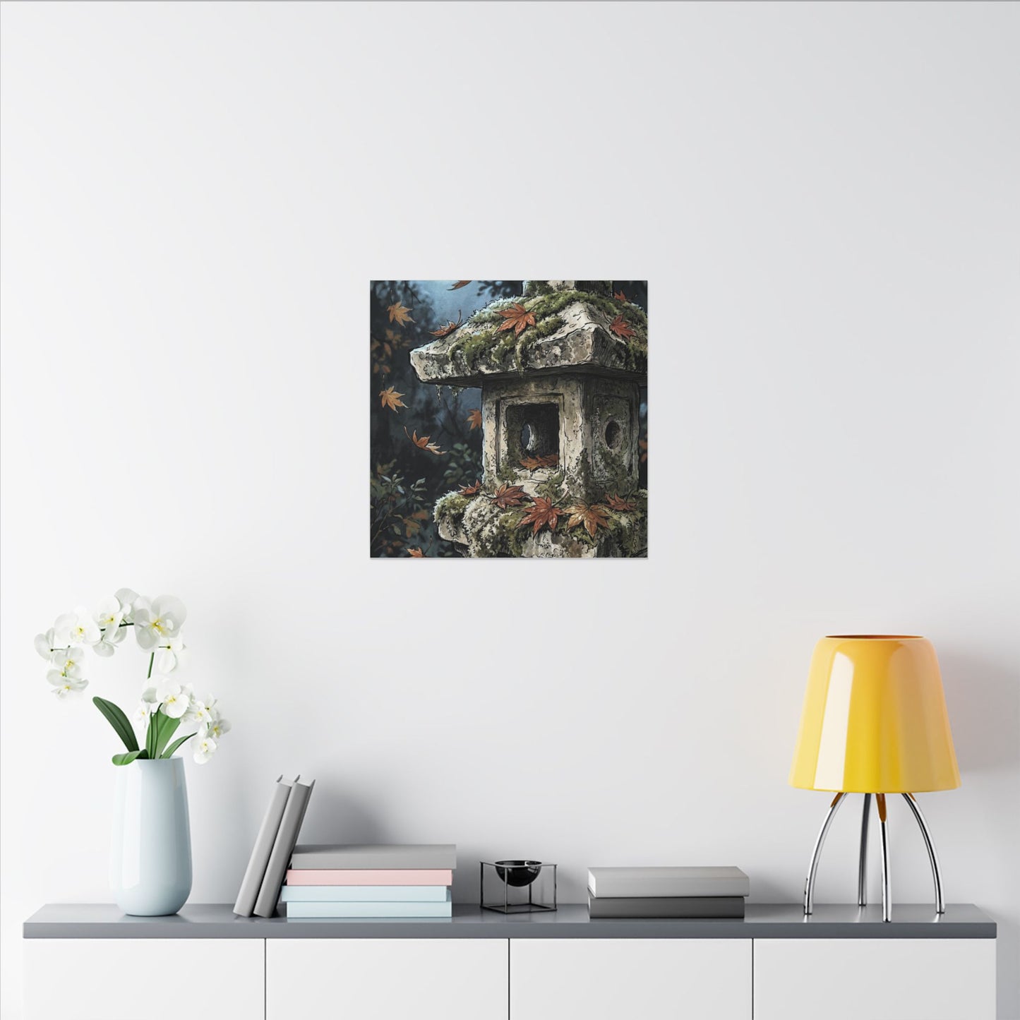 Shibui Stone Lantern Canvas Art - Japandi Minimal Line