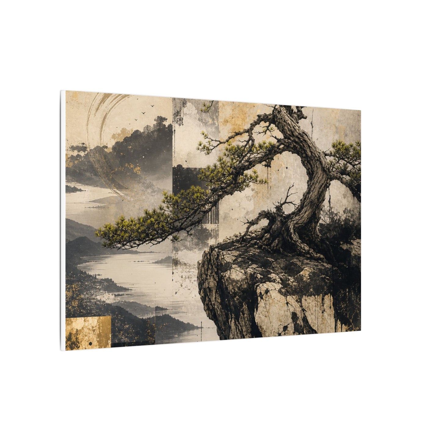 Golden Hour Pine Tree Canvas Art - Japandi Datsuzoku