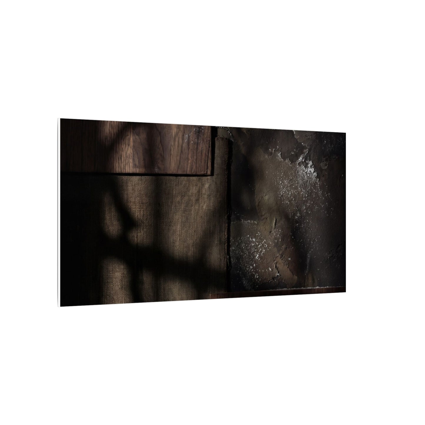 Dark Japandi Shadow Play in Candlelight | Dark Texture Canvas Art
