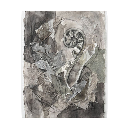Japandi Fern Unfurling in Overcast | Texture Canvas Art