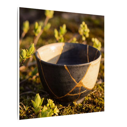 Seijaku Broken Pottery Canvas Art - Kintsugi Gold Repair