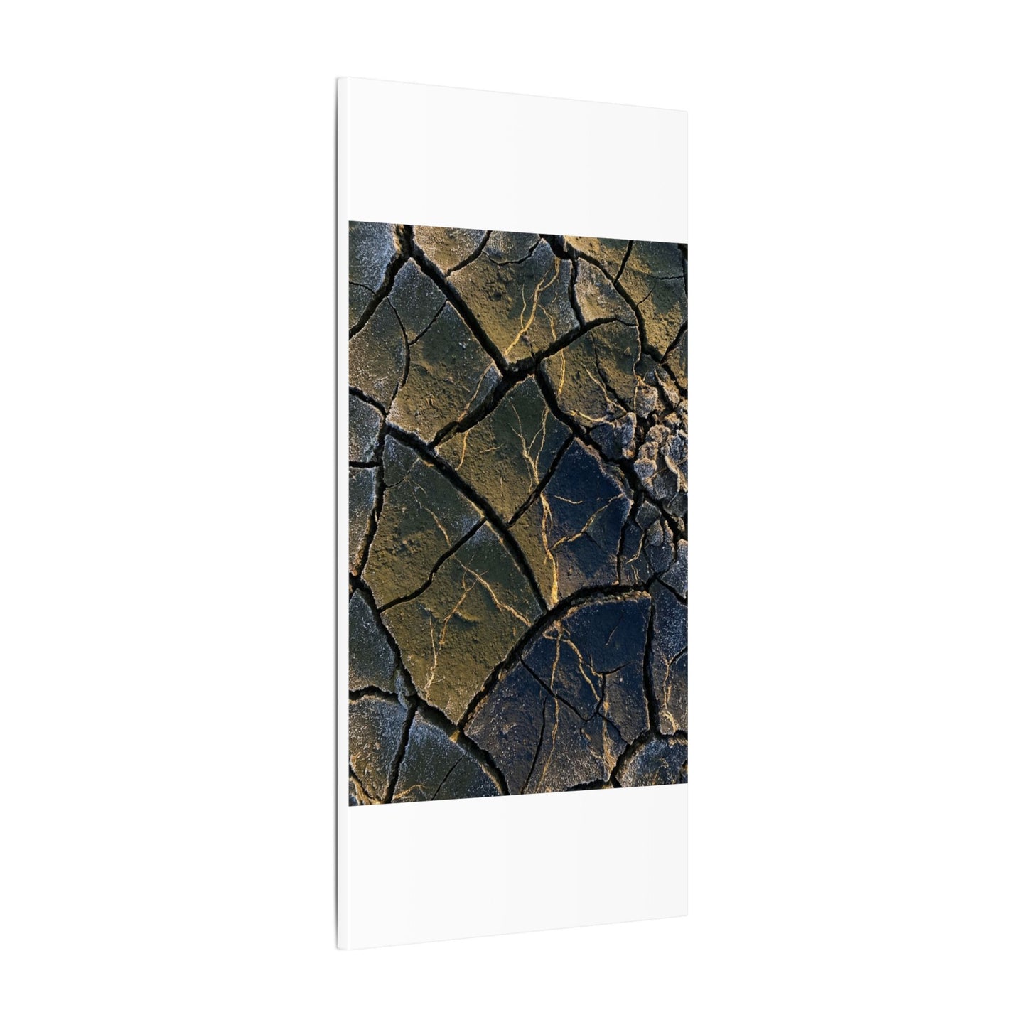 Winter Cracked Earth Moody Minimal Canvas Art | Atmospheric Decor