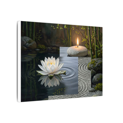 Candlelight Lotus Flower Canvas Art - Zen Kanso