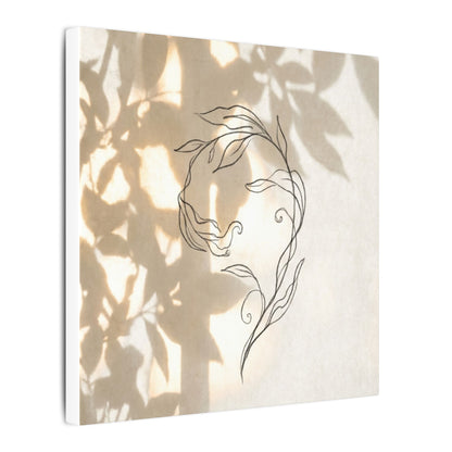 Warm Shoji Screen Canvas Art - Minimal Line Japandi