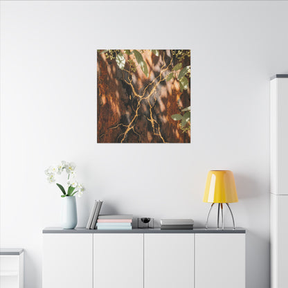 Kanso Rust Patina Canvas Art - Kintsugi Gold Vein