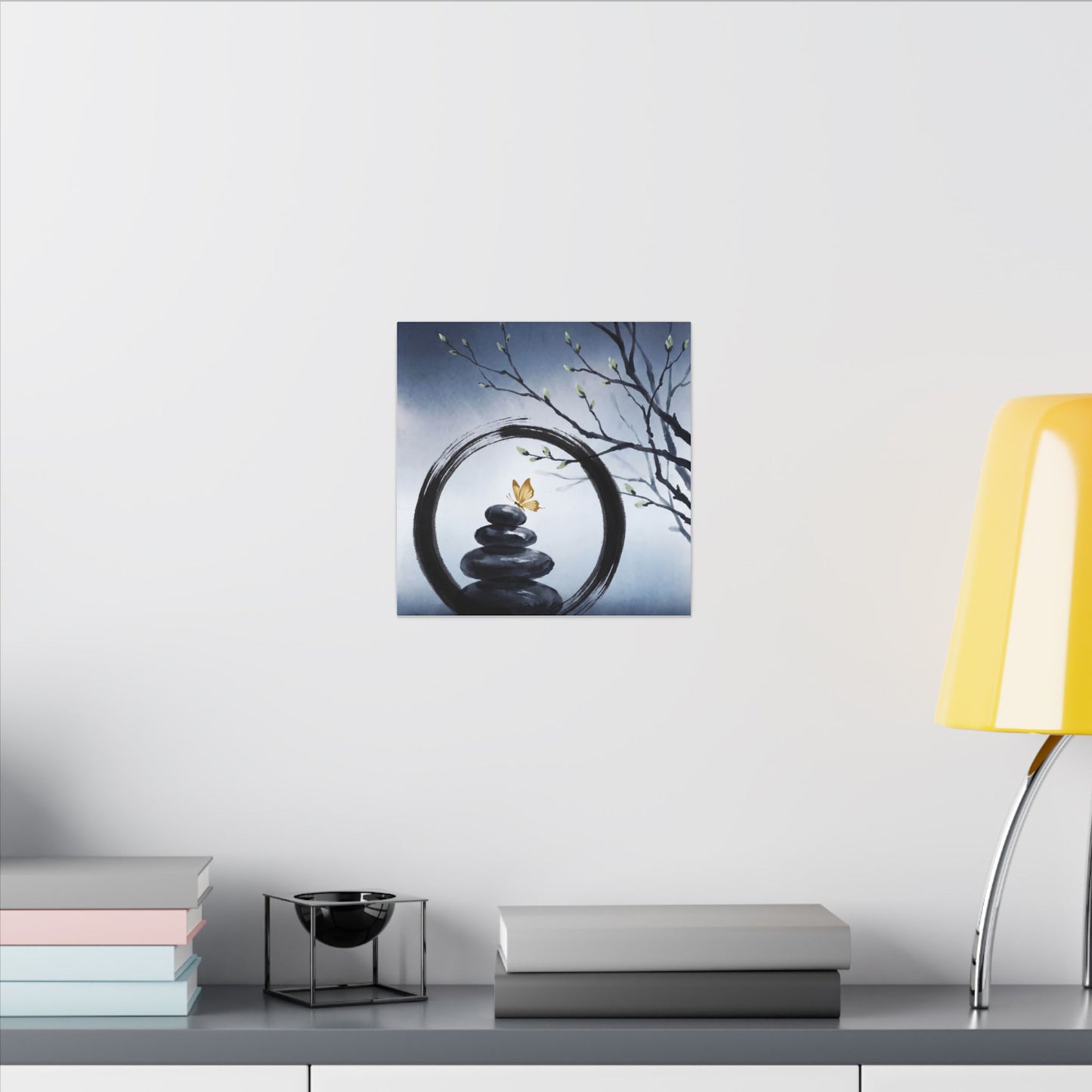 River Stones Spring Canvas Art | Zen Peaceful Design