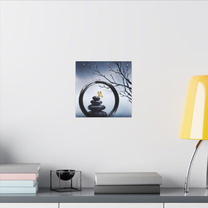 River Stones Spring Canvas Art | Zen Peaceful Design