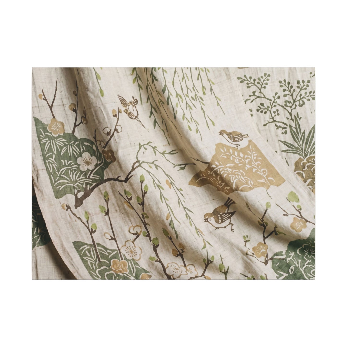 Silk Drape Canvas Art | Spring Japandi Japanese Pattern Art