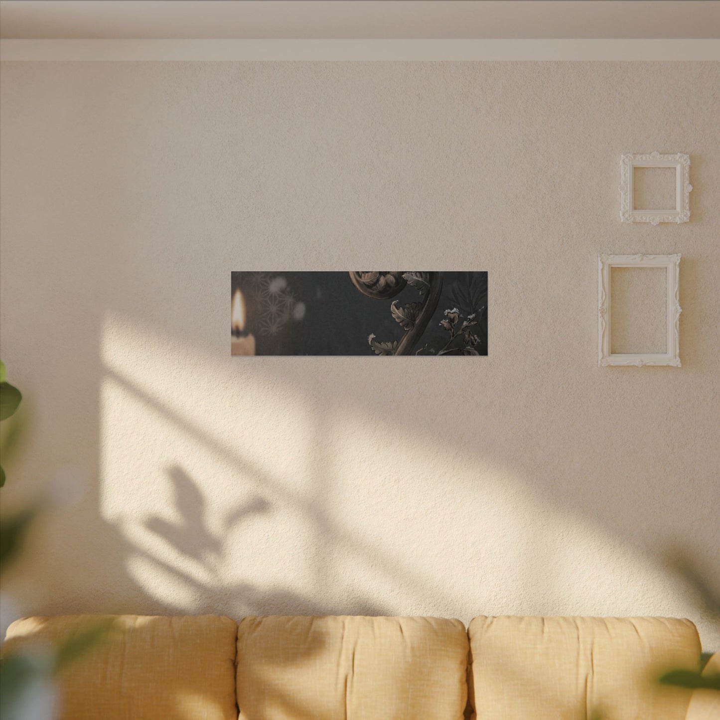 Candlelight Fern Unfurling Canvas Art - Japandi Ma