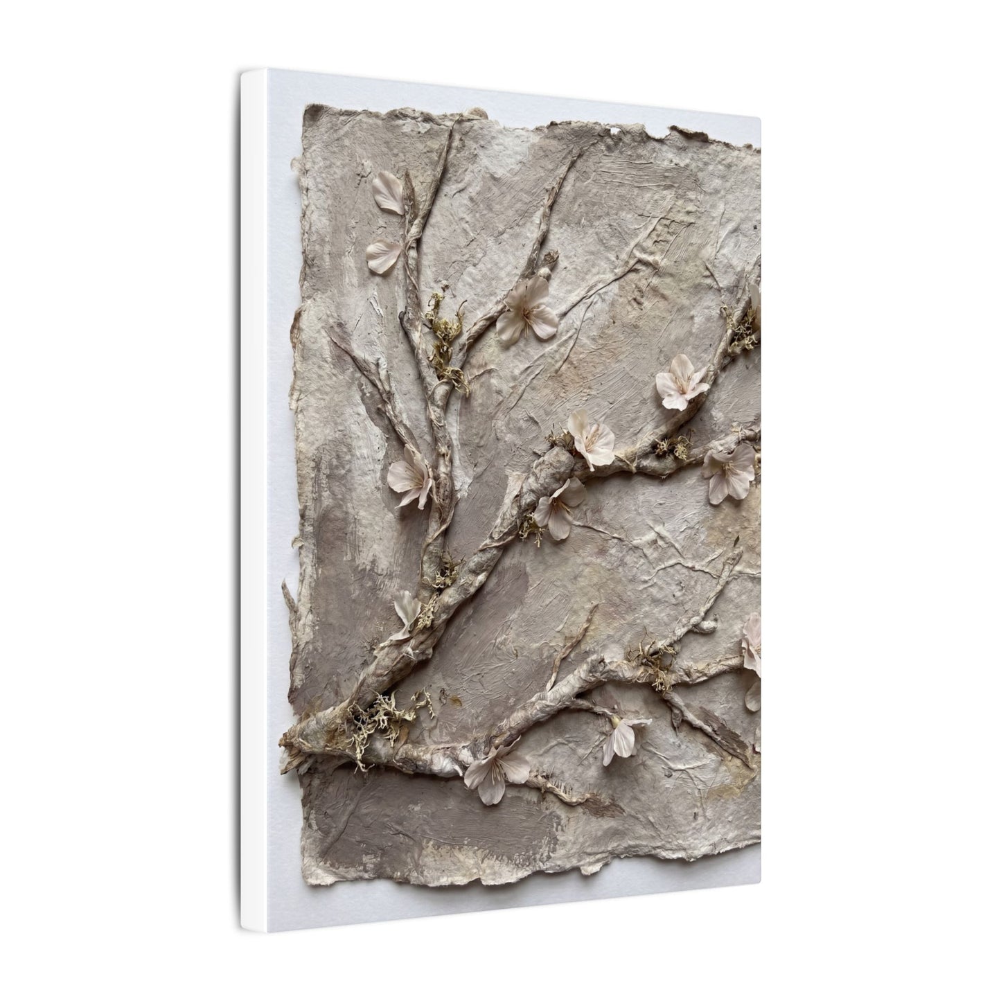 Summer Cherry Blossom Texture Canvas Art | Earthy Decor